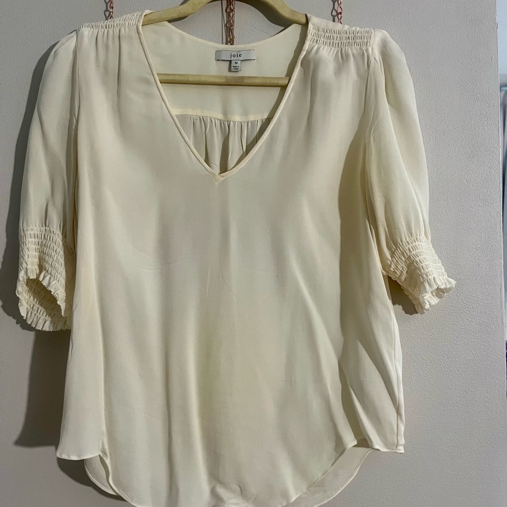 Joie Cream Silk Blouse